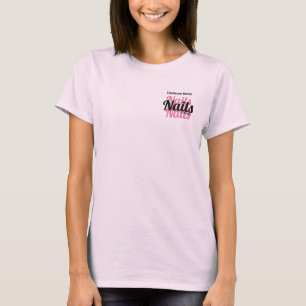 Modern Employee Name Business Logo Nail Salon T-Shirt