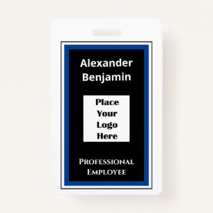 Modern Employee Name Logo Bar Code ID ID Badge