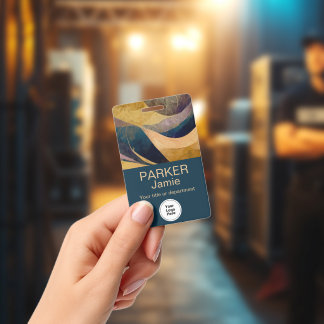 Modern Employee Name Logo Without Photo ID Badge