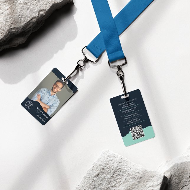 Modern Employee Photo ID Company Security QR ID Badge (Creator Uploaded)