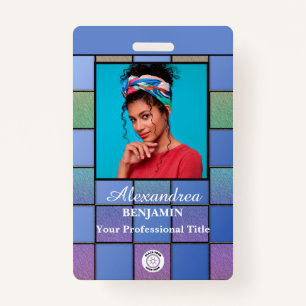 Modern Employee Photo Logo Bar Code Personalise ID Badge