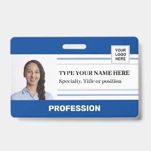 Modern Employee Photo Logo Barcode Name Badge ID Badge