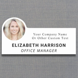 Modern Employee Photo Name Tag