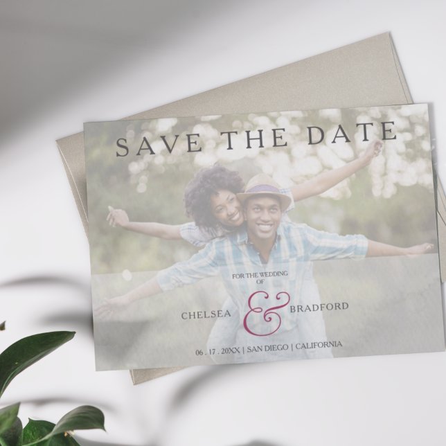 Modern Engaged Couple Photo and  Save the Date Invitation (Creator Uploaded)