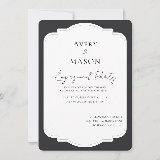 Modern Engagement Invitation (Front)