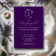 Modern Engagement Invitation Designs Dark Purple
