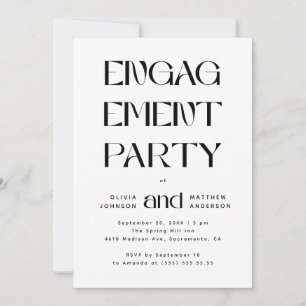 Modern Engagement Party Editorial Typography Invitation