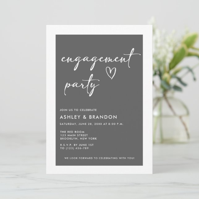 Modern Engagement Party Invitation (Standing Front)