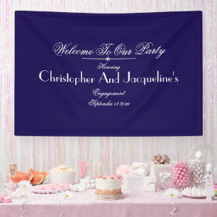 Modern Engagement Party Script Names Chic Welcome Banner