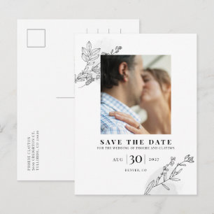 Modern Engagement Photo Save The Date Announcement Postcard