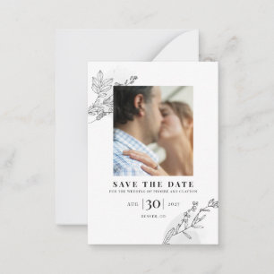 Modern Engagement Photo Save The Date Card