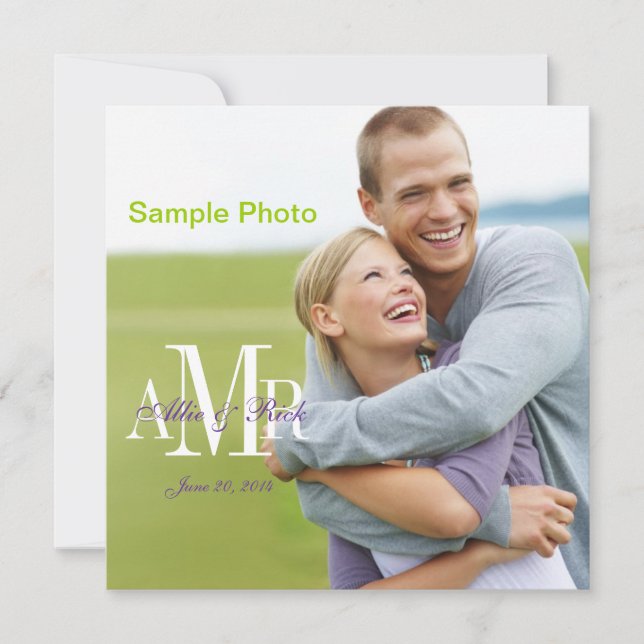 Modern Engagement Photo Wedding Invitation (Front)