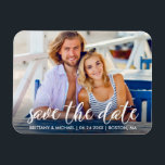 Modern Engagement Save The Date Photo Couple Magnet<br><div class="desc">Modern Save The Date Engagement Couple Photo Magnet</div>