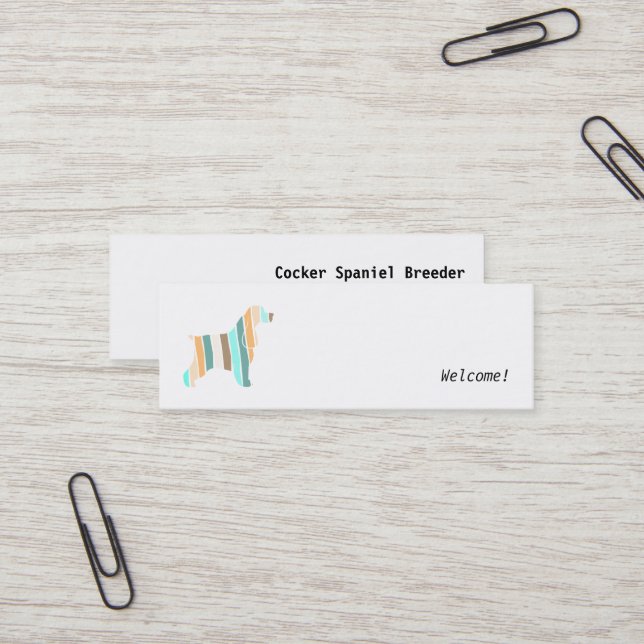 Modern English Cocker Spaniel Mini Business Card (Front/Back In Situ)