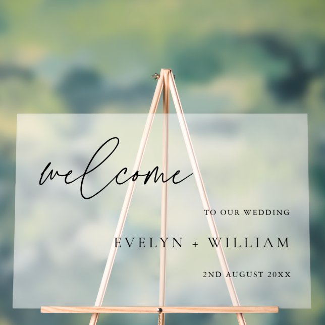 Modern Entrance Frosted Welcome Wedding  Acrylic Sign (Neutral)