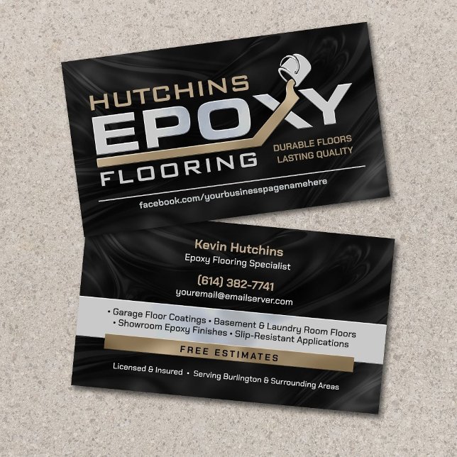 Modern Epoxy Flooring and Resin Coating Business Card (Creator Uploaded)