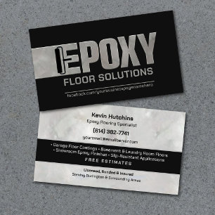 Modern Epoxy Flooring Specialist Business Card