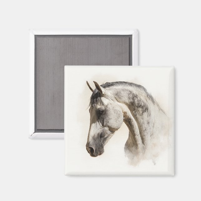 Modern Equestrian Elegant Lusitano Horse Magnet (Front/Back)