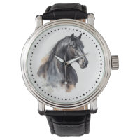Modern Equestrian Thoroughbred Black Horse