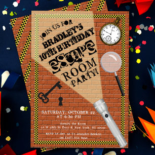 Modern Escape Room Party Any Age Birthday Invitation