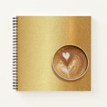 Modern Espresso Coffee Cup Photo Cool Golden Notebook<br><div class="desc">Modern Espresso Coffee Cup Photo Cool Golden Square Spiral Notebook.</div>