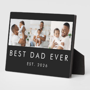 Modern Established Best Dad Ever 3 Photos Plaque
