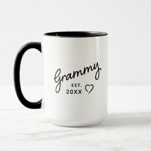 Modern Established Date Grammy Coffee  Mug