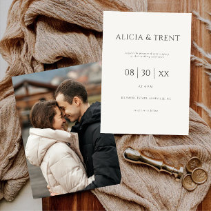 Modern Estate Wedding Invitation   Elegant Minimal