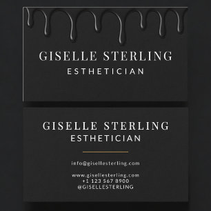 Modern Esthetician Black Business Card