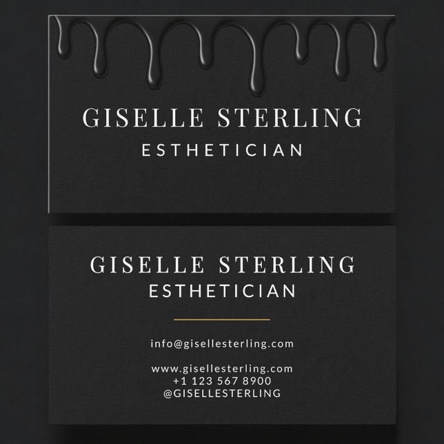Modern Esthetician Black Business Card (Creator Uploaded)