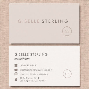 Modern Esthetician Blush Pink Minimalist Luxury  Business Card
