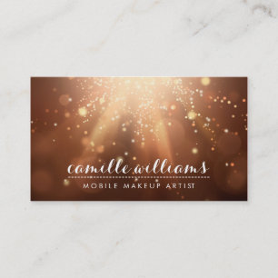 MODERN ETHEREAL BOKEH whimsical warm coffee brown Business Card