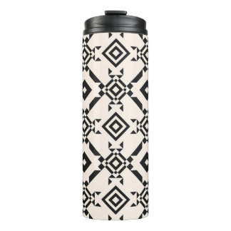 Modern ethnic ornament. Black and white vintage ge Thermal Tumbler