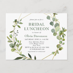 Modern Eucalyptus Bridal Luncheon Invitation Card