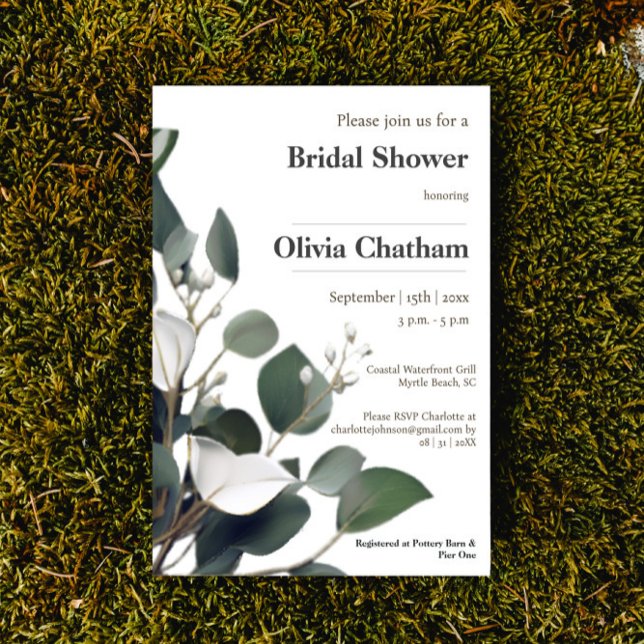 Modern Eucalyptus Bridal Shower Invitation (Modern Eucalyptus Bridal Shower Invitation)