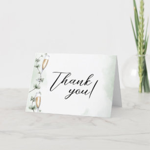 Modern Eucalyptus Brunch Champagne Baby Shower Thank You Card