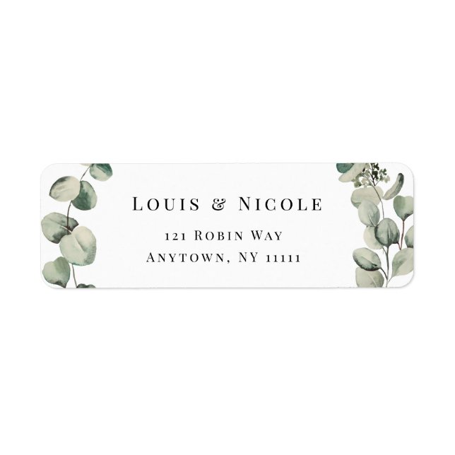 Modern Eucalyptus Classic Return Address Label (Front)