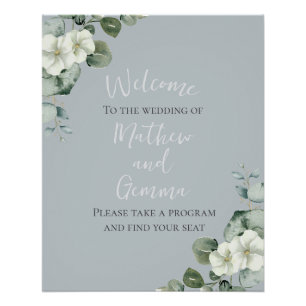 Modern Eucalyptus Design Wedding Poster