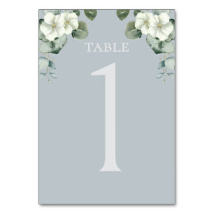 Modern Eucalyptus Design Wedding Table Number