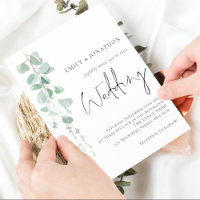 Modern Eucalyptus Elegant Script Wedding