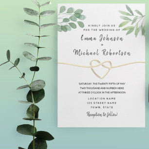 Modern Eucalyptus Elegant Script Wedding Invitation