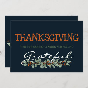 Modern Eucalyptus  Feeling Grateful  Thanksgiving Holiday Card