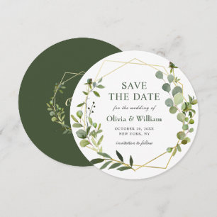 Modern Eucalyptus Floral Wedding SAVE THE DATE Invitation