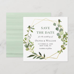 Modern Eucalyptus Floral Wedding SAVE THE DATE Invitation