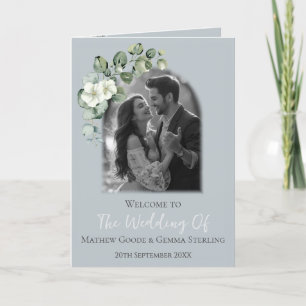 Modern Eucalyptus Folded Wedding Program Programme
