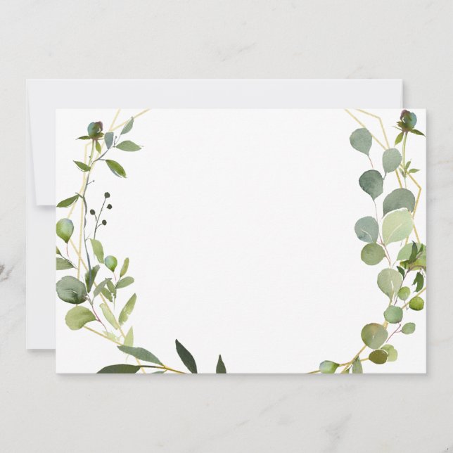 Modern Eucalyptus Foliage Geometric Frame Card (Front)