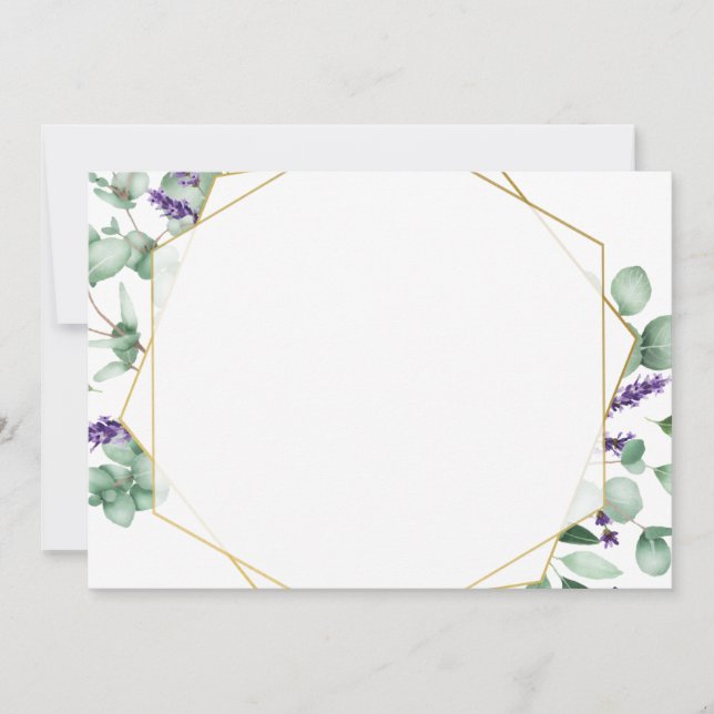 Modern Eucalyptus Foliage Geometric Frame Card (Front)