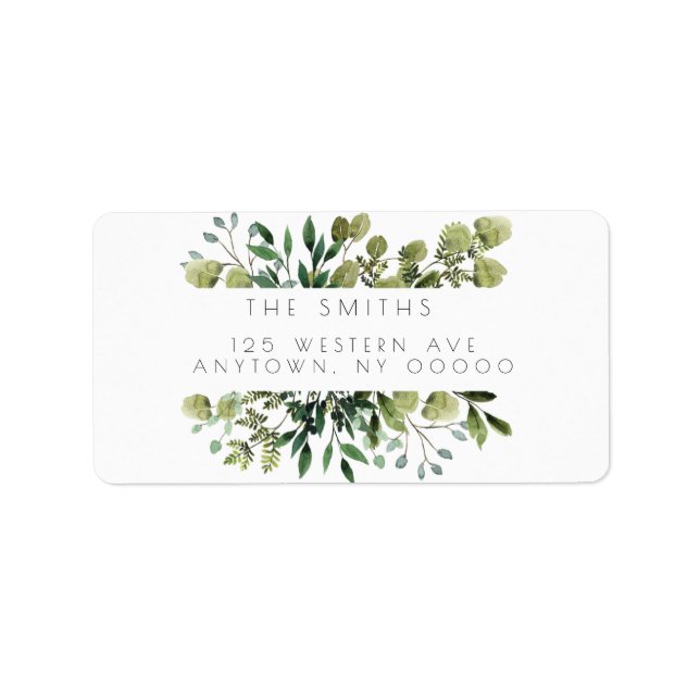 Modern Eucalyptus Frame Return Address Labels (Front)