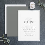 Modern Eucalyptus Green Calligraphy Wedding  Invitation<br><div class="desc">Trendy, elegant and modern, this simple, minimalist eucalyptus green and white typography wedding design features 'The Wedding Of' in modern calligraphy and Serif text as the main design feature, and is based on our bestselling bridal shower invite. The back of the card features a eucalyptus green texture. Contact designer for...</div>