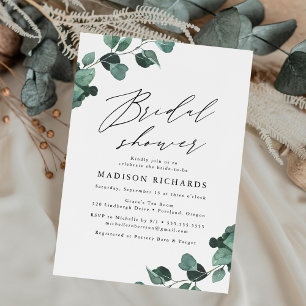 Modern Eucalyptus Greenery Bridal Shower Invitation